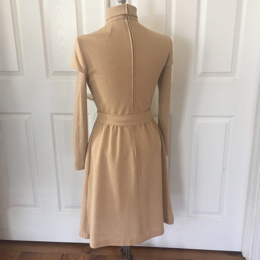 Vintage knit turtleneck jumper wool dress size sm - Picture 2 of 7